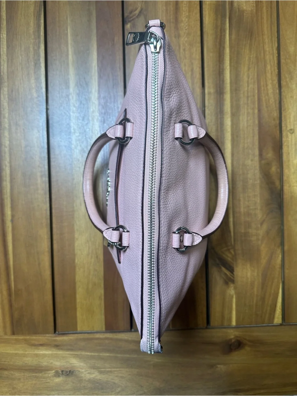 Coach Pink Pebbled Leather Mini Emma Crossbody Satchel